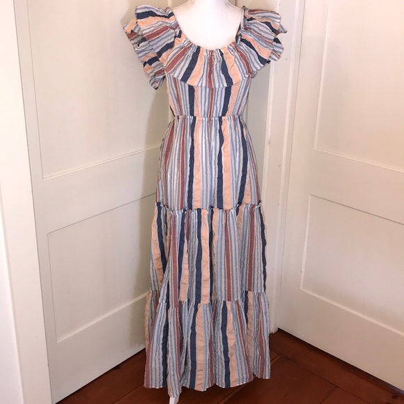 Ulla Johnson Seersucker Ruffle Maxi Dress - Picture 7 of 7